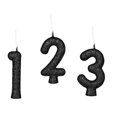 VELA CHICK GLITER PRETA NUMERO 3 - 11152